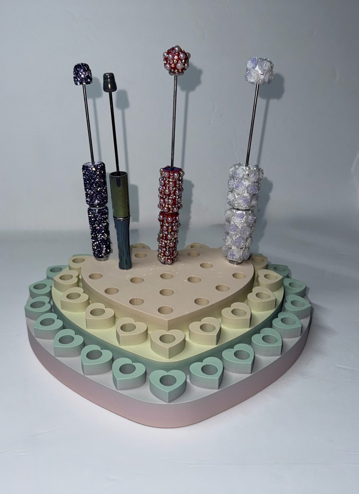 Handmade Rhinestone;Display Stand – Heart-Shaped Organizer for Vendors, Craft Shows; Beauty Rooms